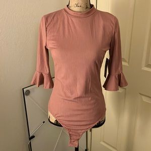 Timing F21 forever 21 beautiful sexy feminine bodysuit cutout tie back large L